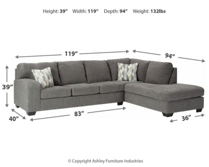 Dalhart 2-Piece Sectional with Recliner - PKG002361