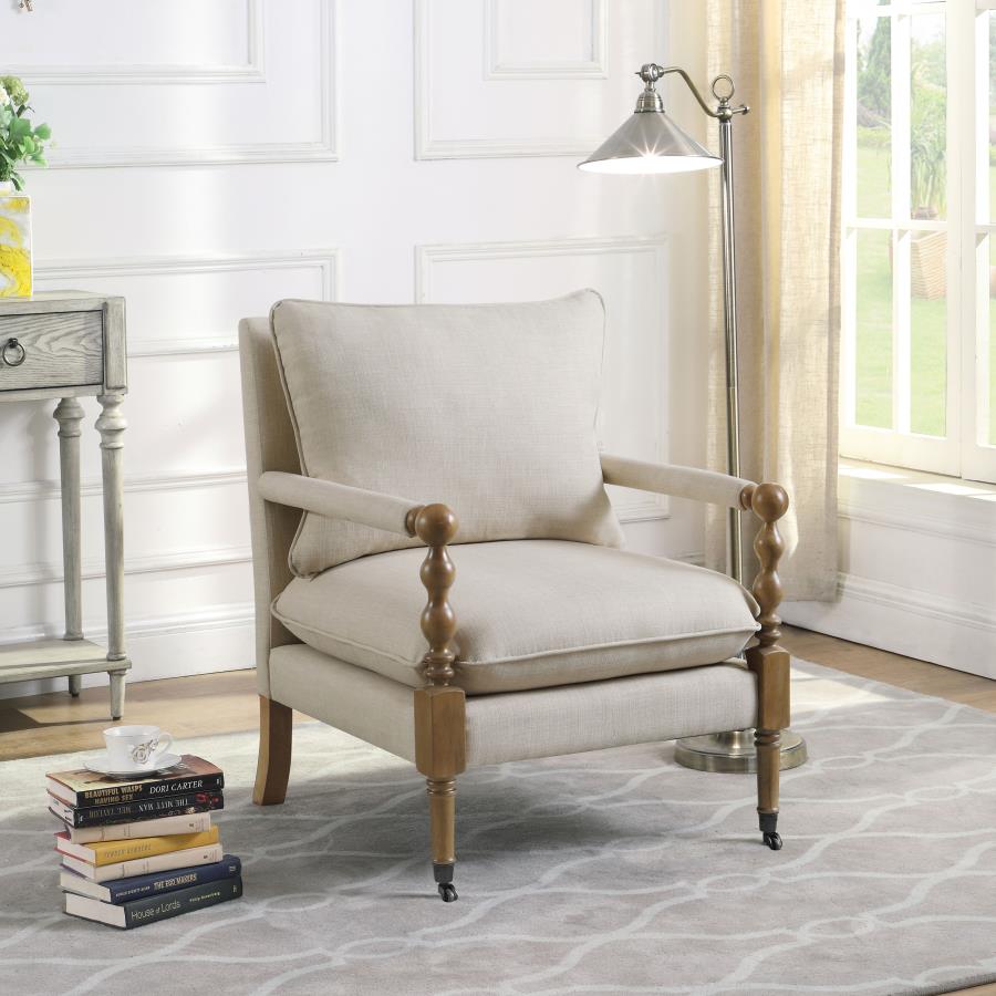 Dempsy Beige Accent Chair