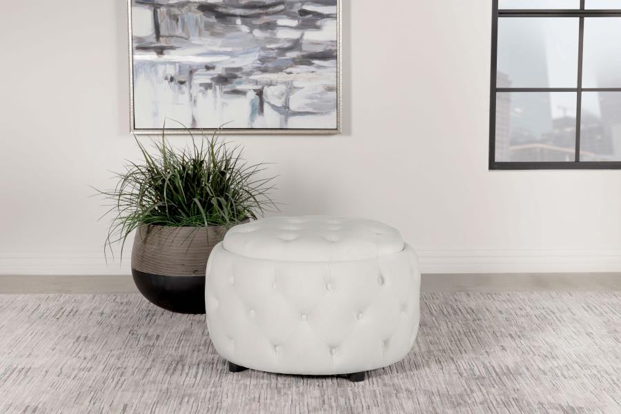 Angelina White Storage Ottoman