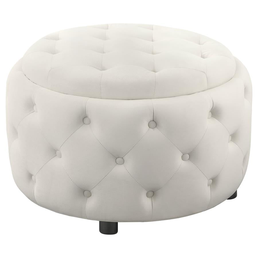 Angelina White Storage Ottoman