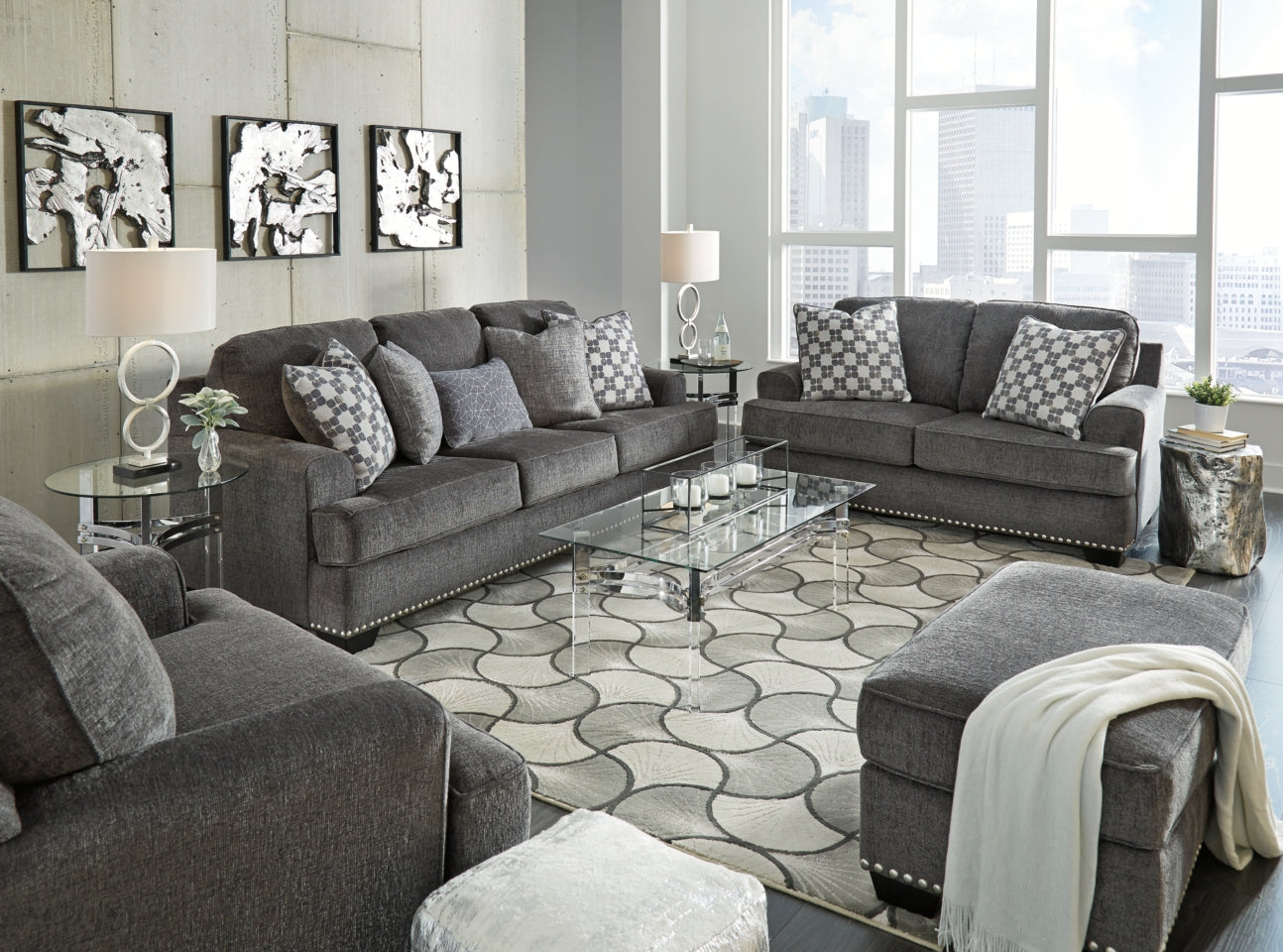 Locklin Sofa, Loveseat, Chair and Ottoman