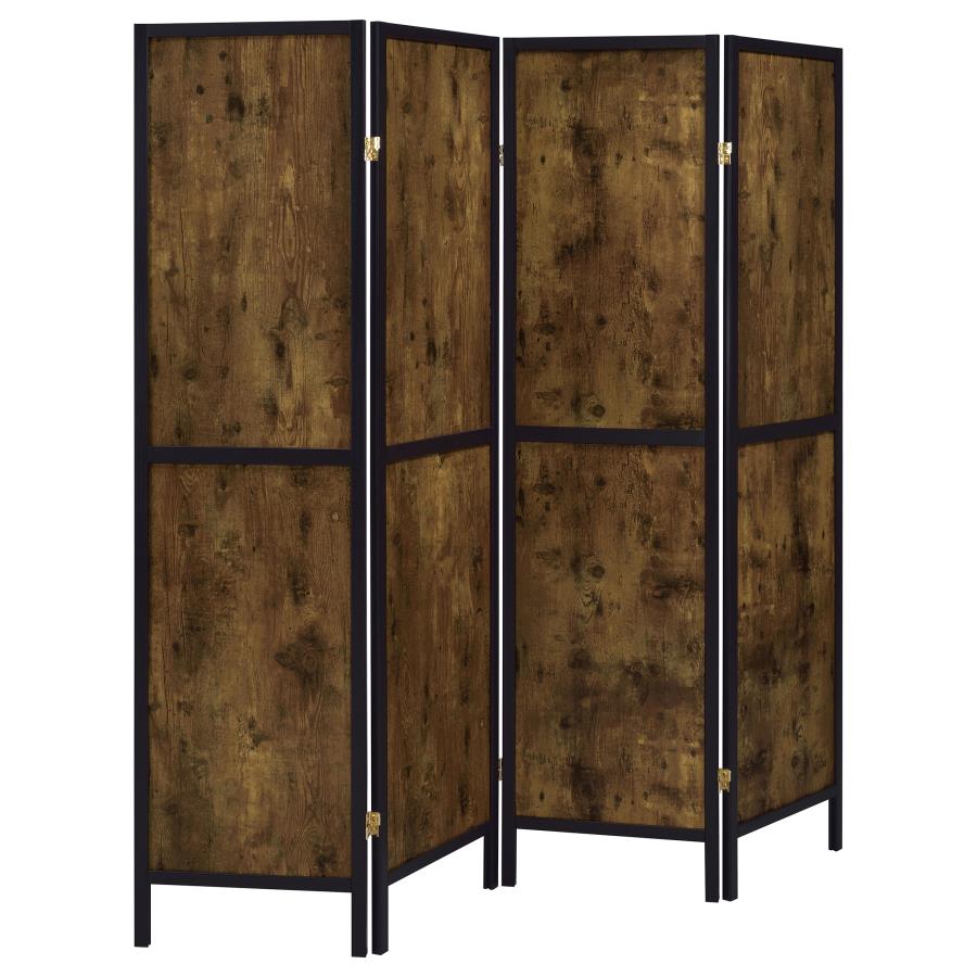 Deepika Brown 4 Panel Room Divider