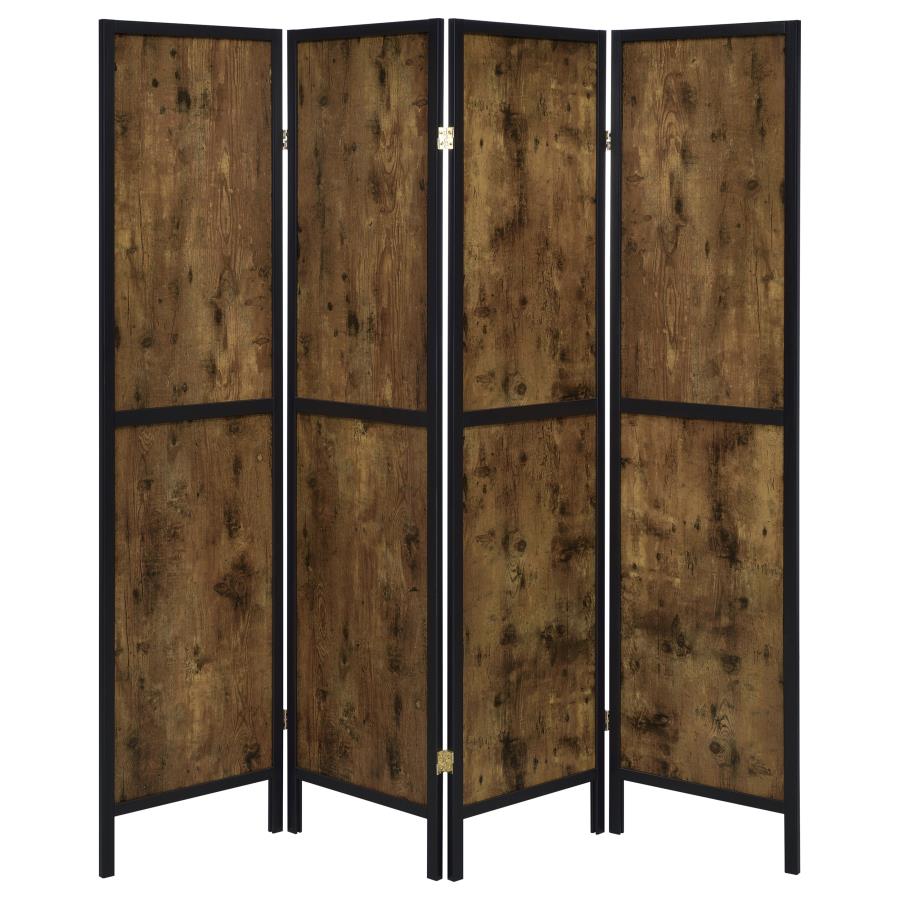 Deepika Brown 4 Panel Room Divider