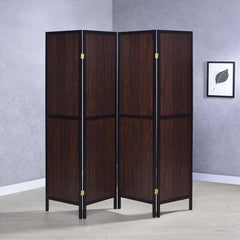 Deepika Brown 4 Panel Room Divider