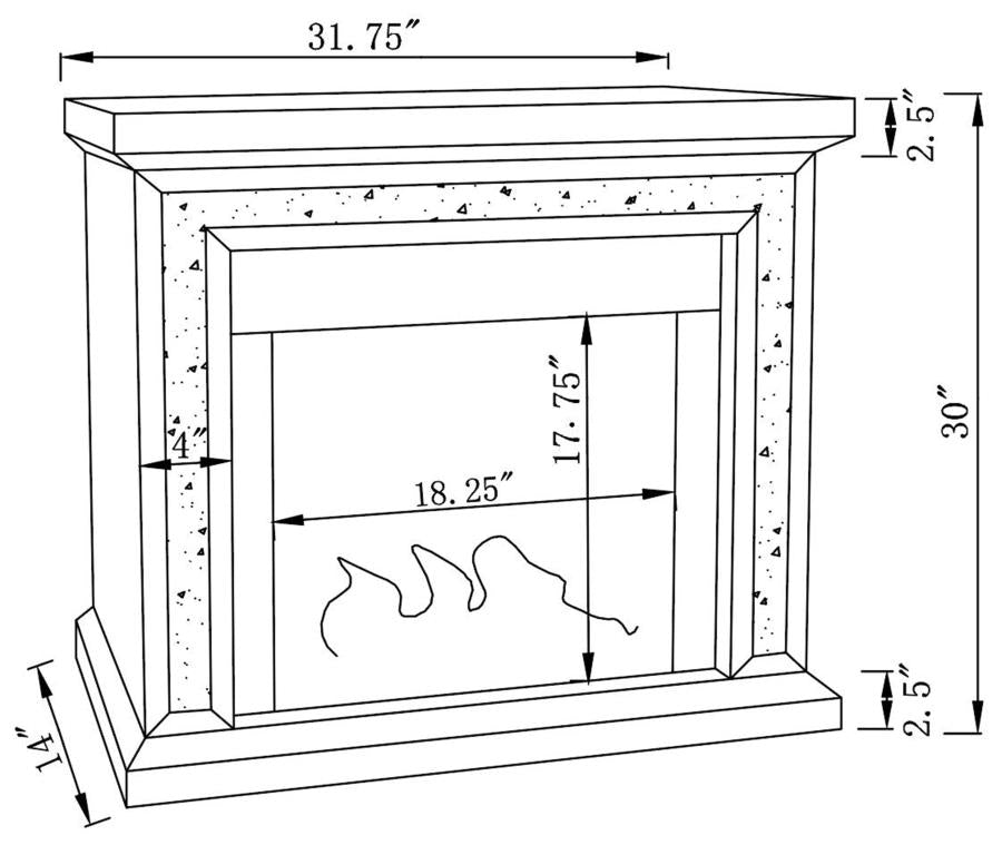 Lorelai Silver Electric Fireplace