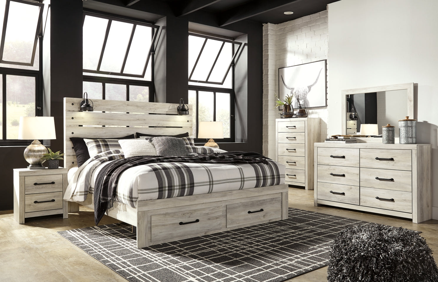 Cambeck Queen Panel Bed with 2 Storage Drawers