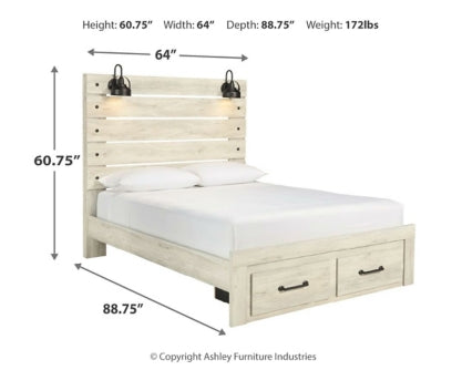 Cambeck Queen Panel Bed with 2 Storage Drawers