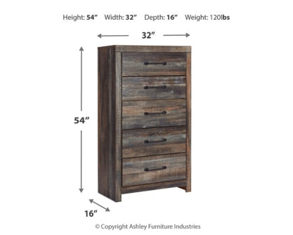 Drystan Full Bookcase Bed with Mirrored Dresser, Chest and 2 Nightstands