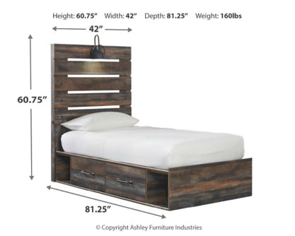 Drystan Queen Panel Bed with 2 Storage Drawers