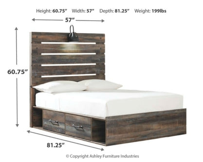 Drystan Queen Panel Bed with 2 Storage Drawers