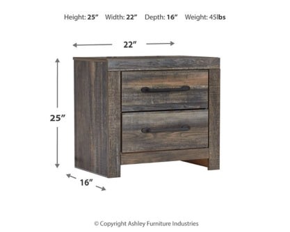 Drystan King Panel Bed with 2 Storage Drawers with Mirrored Dresser and Nightstand