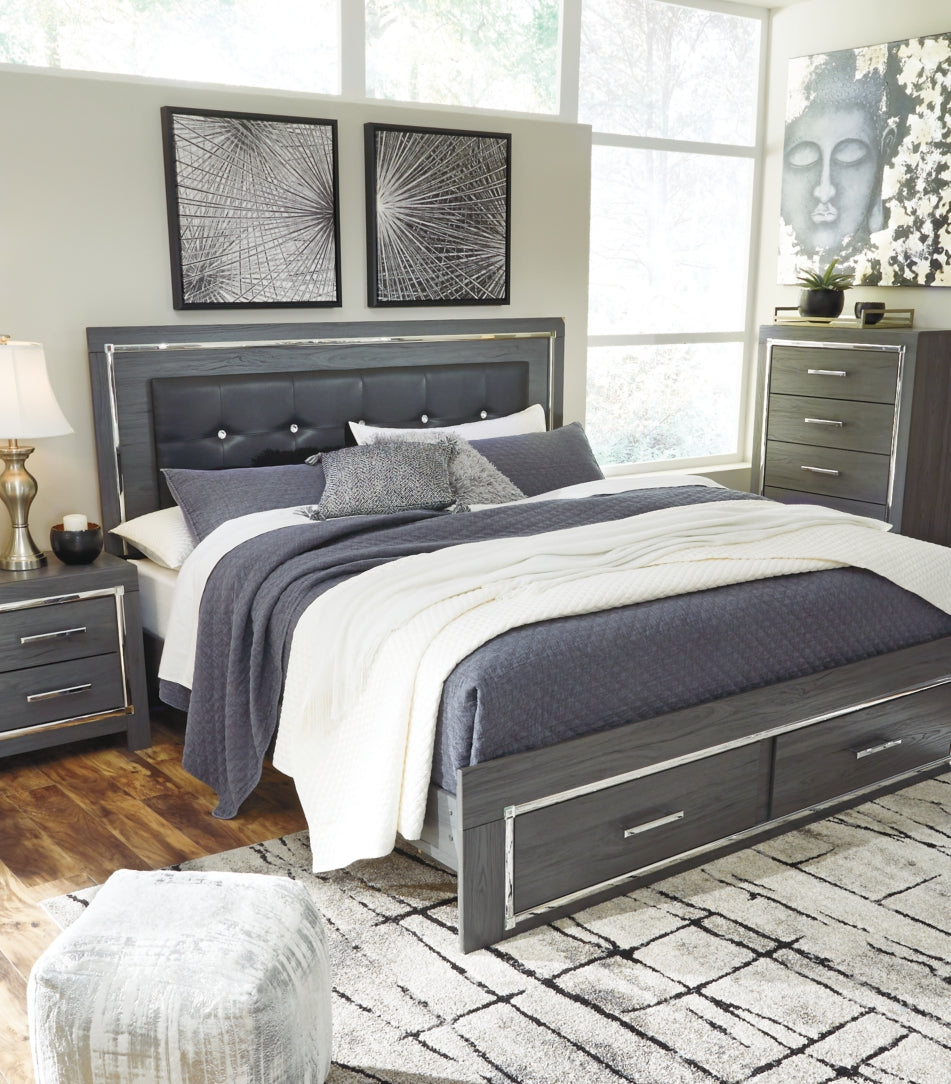 Lodanna Queen Panel Bed with 2 Storage Drawers - B214B3