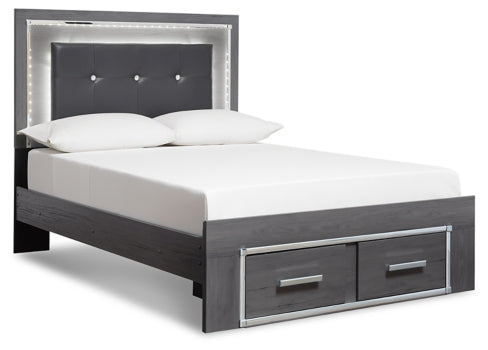 Lodanna Queen Panel Bed with 2 Storage Drawers - B214B3