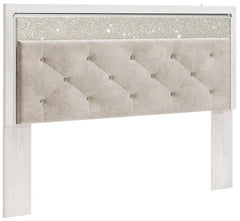 Altyra King Panel Headboard Bed with Mirrored Dresser and 2 Nightstands