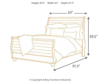 Willowton Queen Sleigh Bed