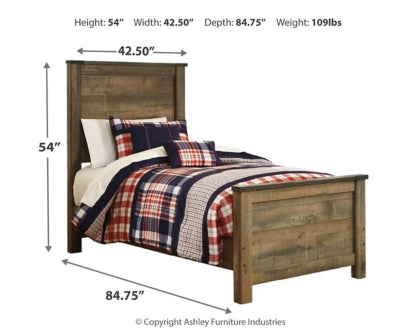 Trinell Twin Panel Bed with Mattress