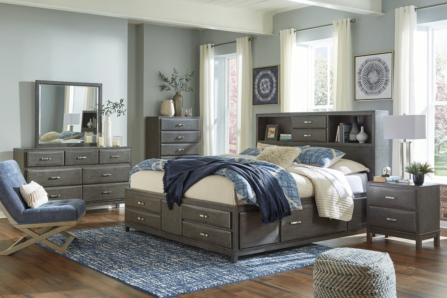 Caitbrook Queen Storage Bed with 8 Drawers