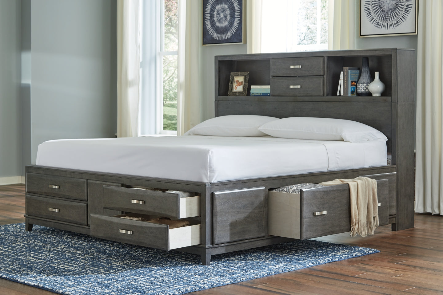 Caitbrook Queen Storage Bed with 8 Drawers