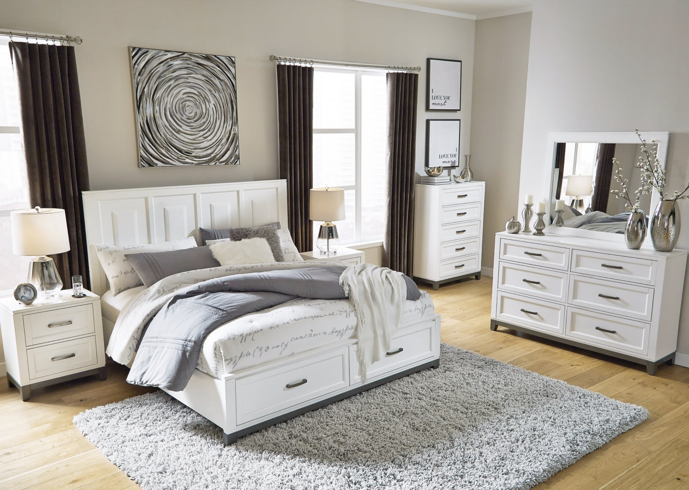 Brynburg Queen Panel Bed with 2 Storage Drawers