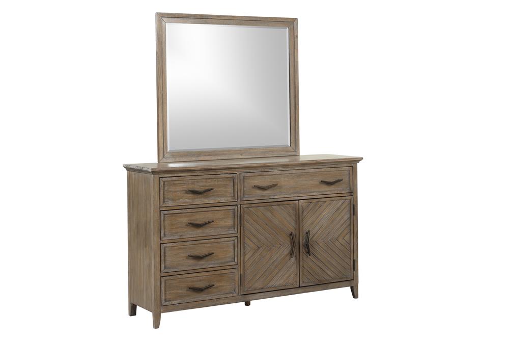 TYBEE DRESSER/SERVER MIRROR-SAND