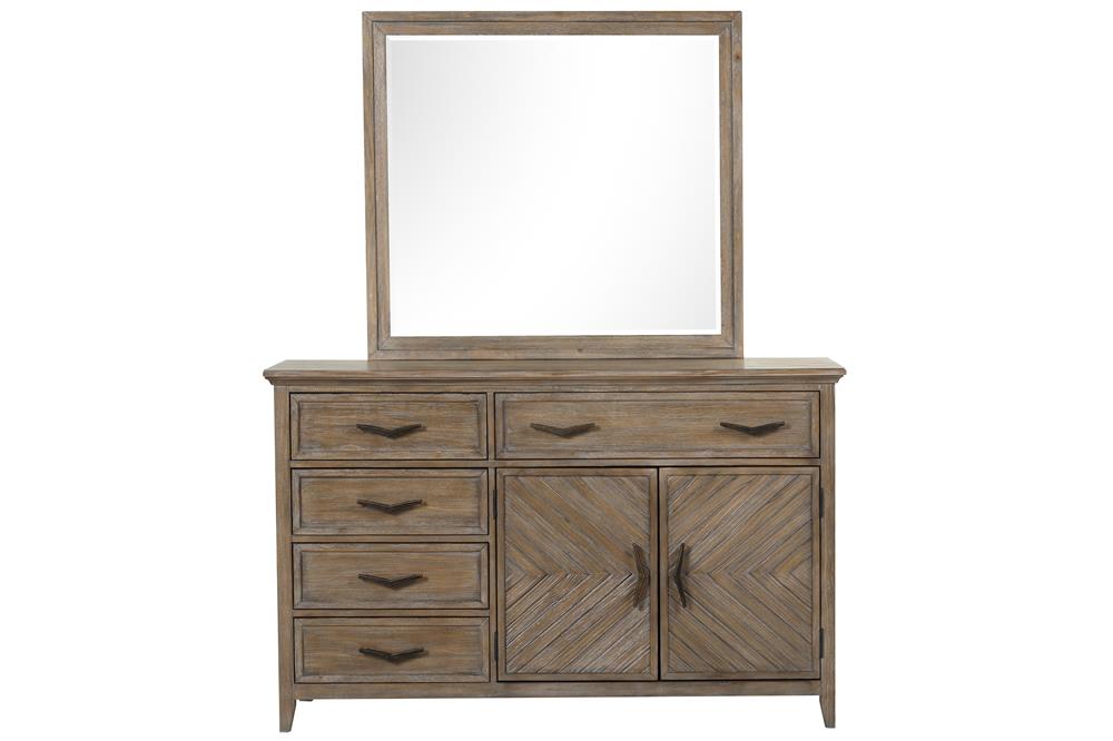 TYBEE DRESSER/SERVER MIRROR-SAND