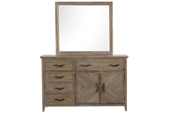 TYBEE DRESSER/SERVER MIRROR-SAND