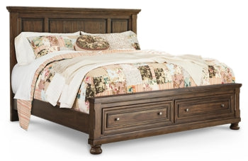 Flynnter Queen Panel Bed with 2 Storage Drawers