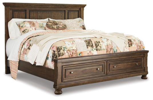 Flynnter Queen Panel Bed with 2 Storage Drawers