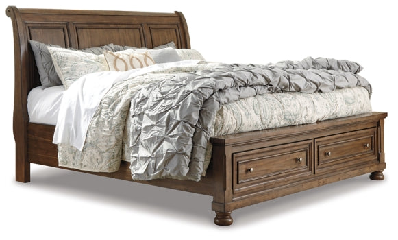 Flynnter Queen Sleigh Bed with 2 Storage Drawers