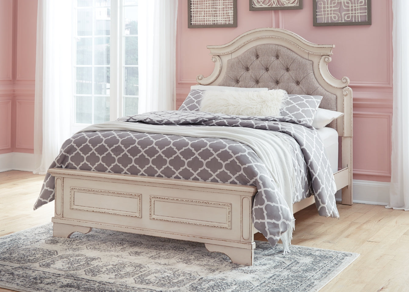 Realyn Queen Upholstered Panel Bed