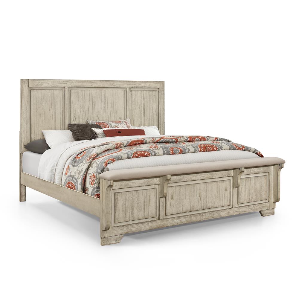 ASHLAND 6/6-6/0 EK/WK HEADBOARD-RUSTIC WHITE