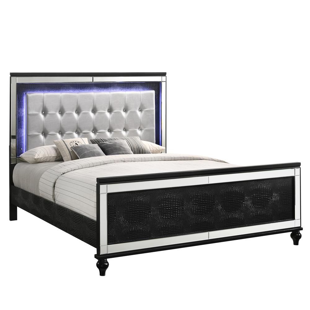 VALENTINO 6/6-6/0 K LIGHTED HEADBOARD-BLACK