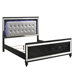 VALENTINO 6/6-6/0 K LIGHTED HEADBOARD-BLACK