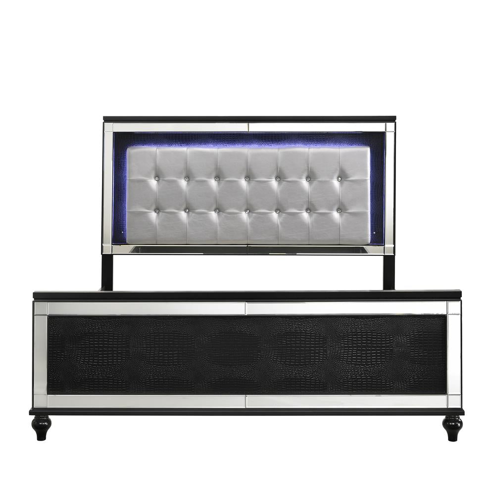 VALENTINO 6/6-6/0 K LIGHTED HEADBOARD-BLACK