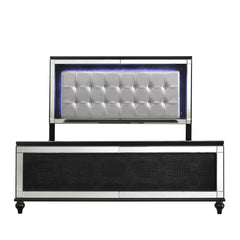 VALENTINO 5/0 Q LIGHTED HEADBOARD-BLACK