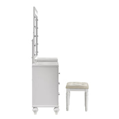 VALENTINO VANITY TABLE STOOL-WHITE