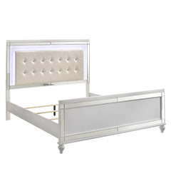 VALENTINO 6/6-6/0 K LIGHTED HEADBOARD-WHITE