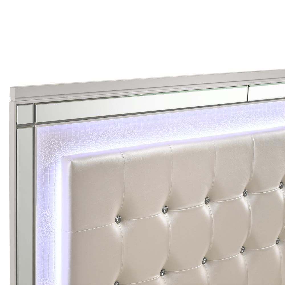 VALENTINO 6/6-6/0 K LIGHTED HEADBOARD-WHITE