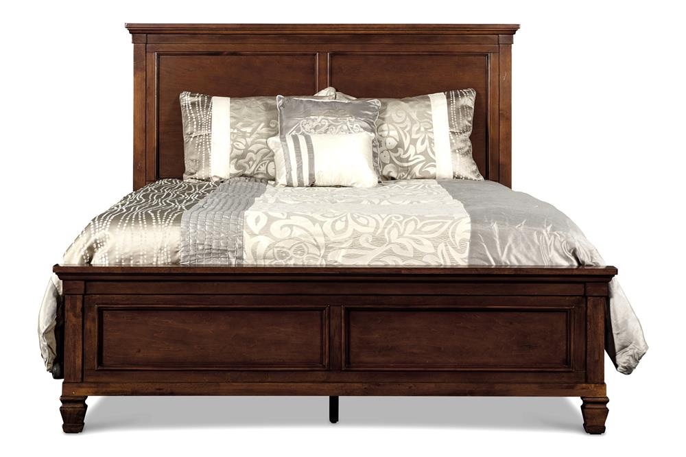 TAMARACK 6/6-6/0 EK HEADBOARD, FOOTBOARD & SLATS- BRN CHERRY