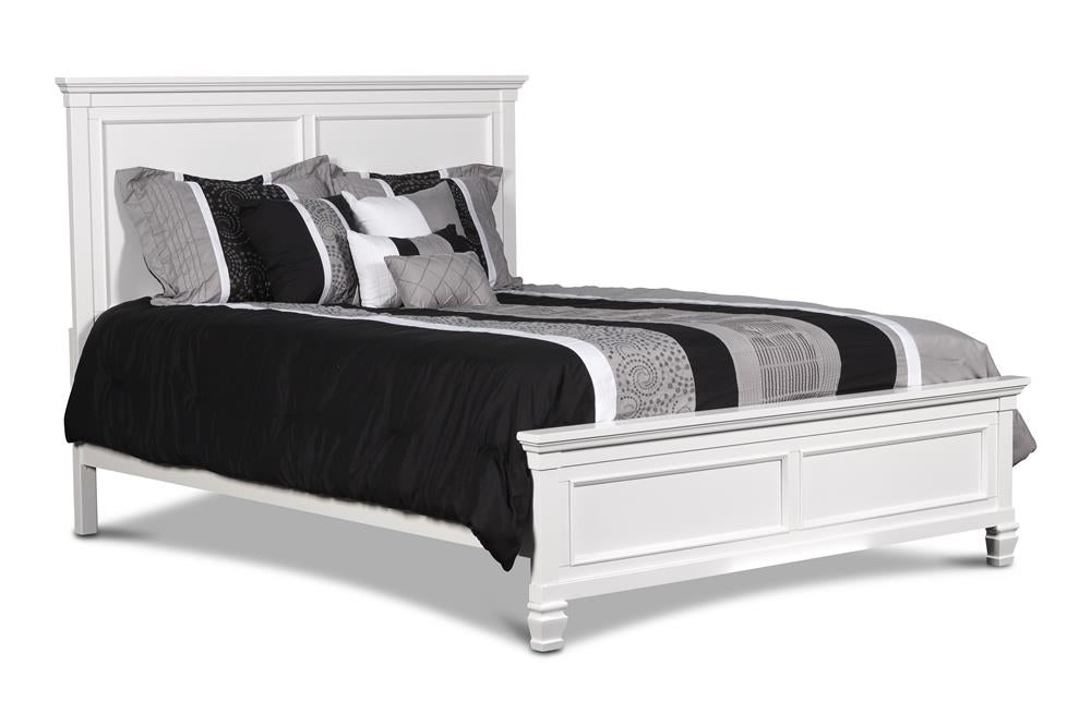 TAMARACK 6/6/6/0 EK/WK HEADBOARD, FOOTBOARD & SLATS- WHITE