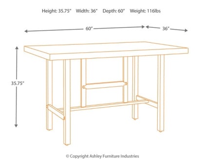 Kavara Counter Height Dining Table and 6 Barstools