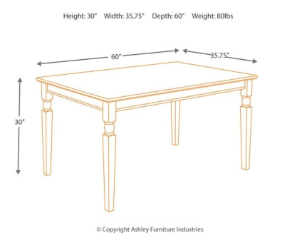 Owingsville Dining Table and 4 Chairs and Bench