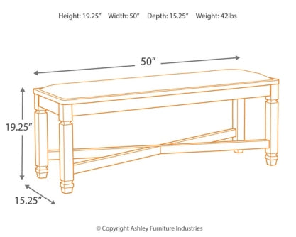 Tyler Creek Dining Table and 4 Chairs and Bench - PKG000400