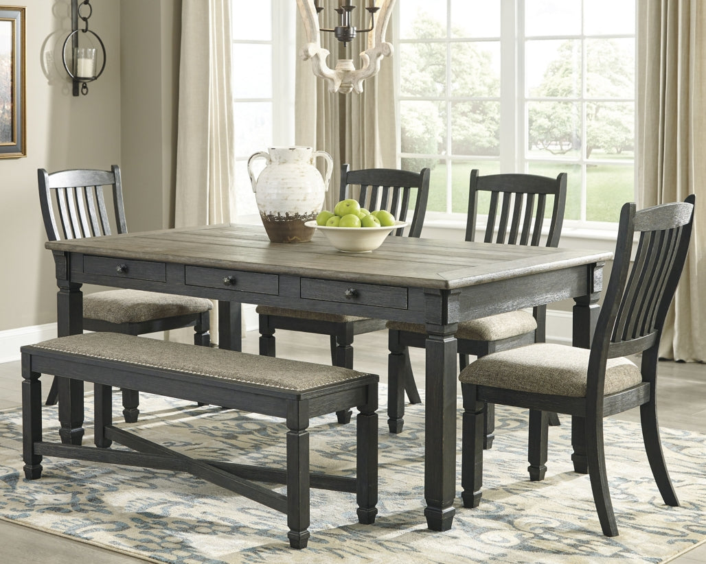 Tyler Creek Dining Table and 4 Chairs and Bench - PKG000400