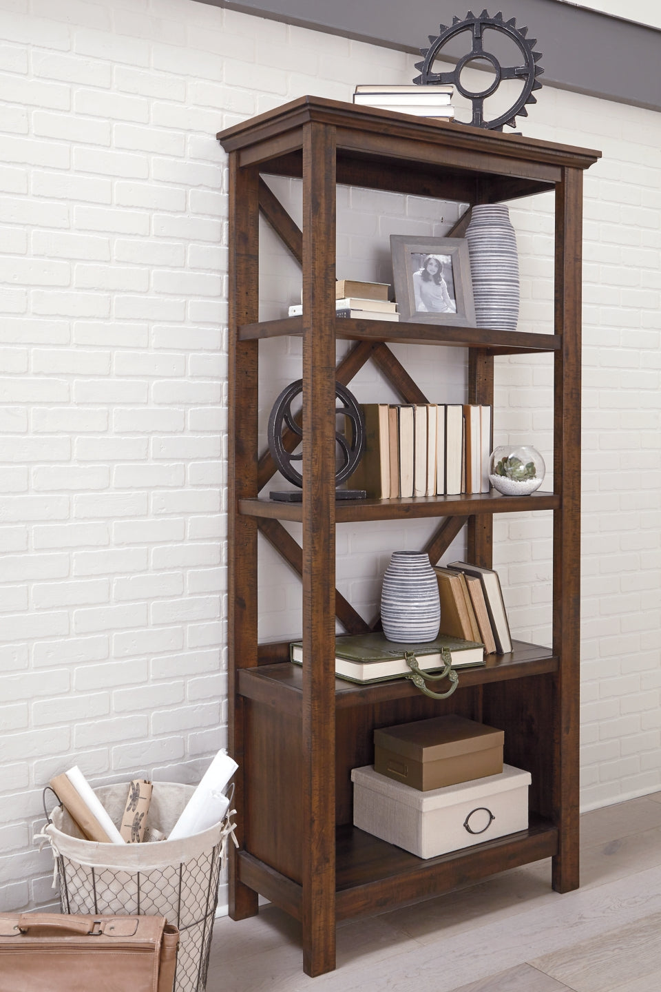 Baldridge 75" Bookcase - The Bargain Furniture