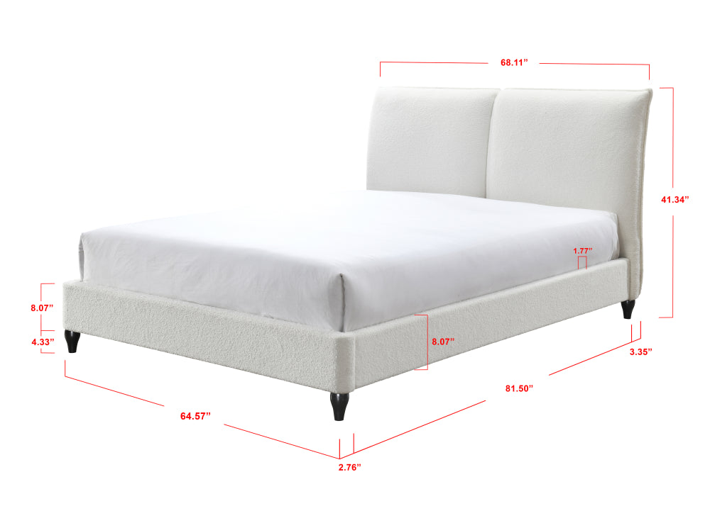 JENN QUEEN BOUCLE HEADBOARD/FOOTBOA, JENN /QUEEN BOUCLE RAIL