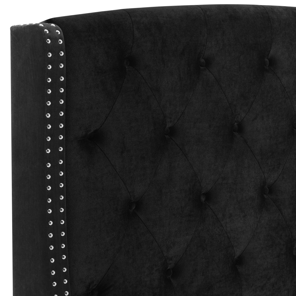 EVA QUEEN HEADBOARD/FOOTBOARD-BLACK, EVA /QUEEN RAIL - BLACK