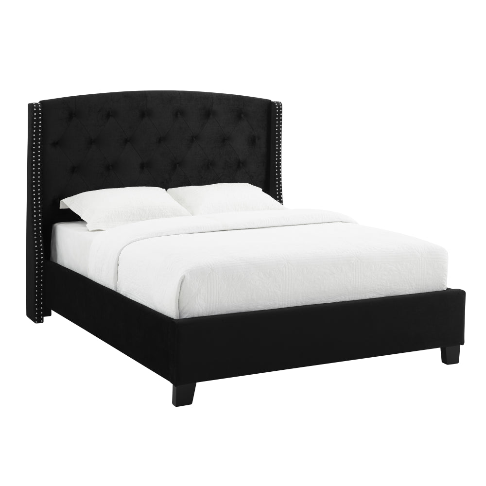 EVA QUEEN HEADBOARD/FOOTBOARD-BLACK, EVA /QUEEN RAIL -GREY