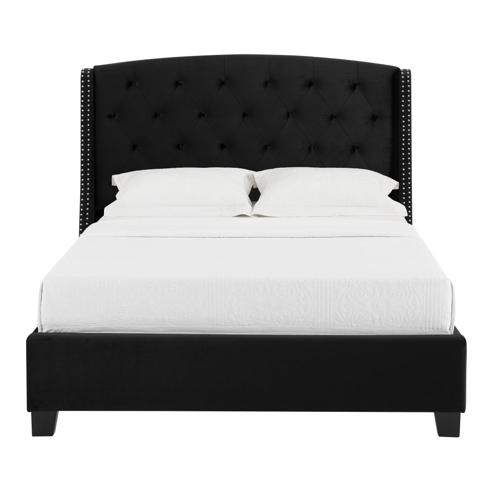 EVA QUEEN HEADBOARD/FOOTBOARD-BLACK, EVA /QUEEN RAIL - BLACK