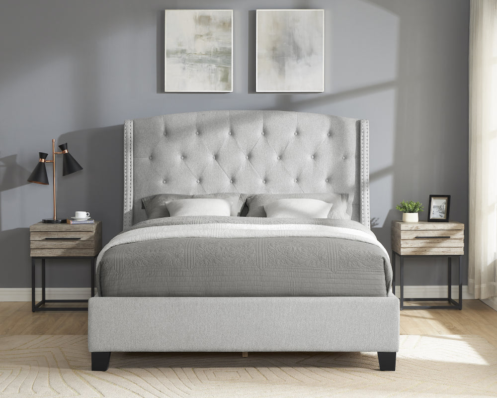 EVA KING HEADBOARD/FOOTBOARD -DOVE, EVA KING/ RAIL -GREY